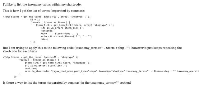 Wordpress: List taxonomy term slugs within shortcode (do_shortcode) смотреть онлайн