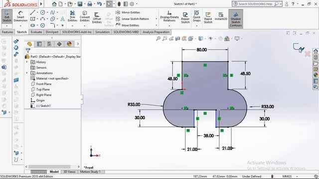 Tutorial 4,, Exit sketch mode, edit and deleting of dimensions, sketch extrude смотреть онлайн