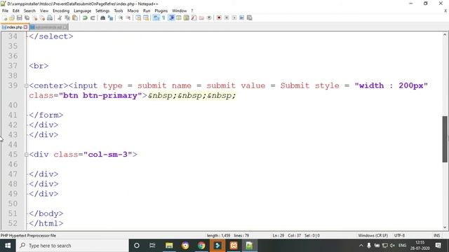 PHP || How To Prevent Form Re submission when Page is Refreshed || Hindi смотреть онлайн