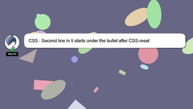 CSS : Second line in li starts under the bullet after CSS-reset смотреть онлайн