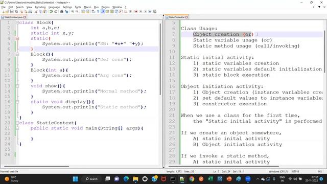 Java - Day 41 (in Telugu) - Static Context - sequence of operations wrt static block and constructo смотреть онлайн