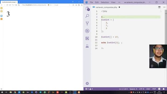 PHP - Aula 4 / Variáveis Compostas, Array Não Associativo смотреть онлайн