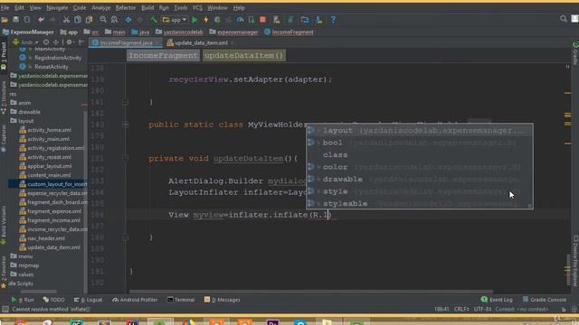 Expense Manager App - Part 24 | Update Alert Dialog Layout Design смотреть онлайн
