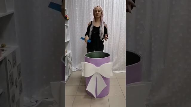 Шляпная коробка своими руками для ростовых цветов DIY/МК смотреть онлайн