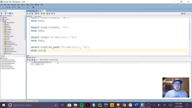 Oracle SQL Lab 1 - Objective 8: TRUNC and ROUND with dates смотреть онлайн