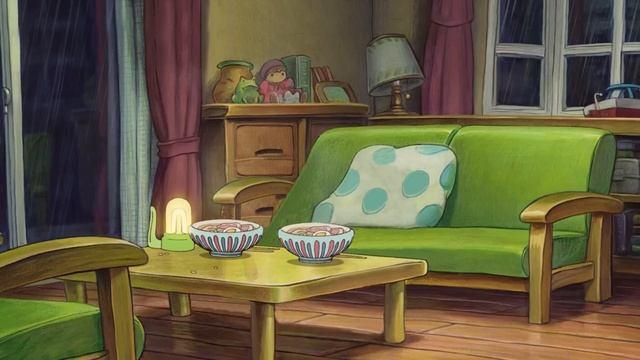 Rainstorm in Ponyo's House (Studio Ghibli ASMR Ambience) смотреть онлайн
