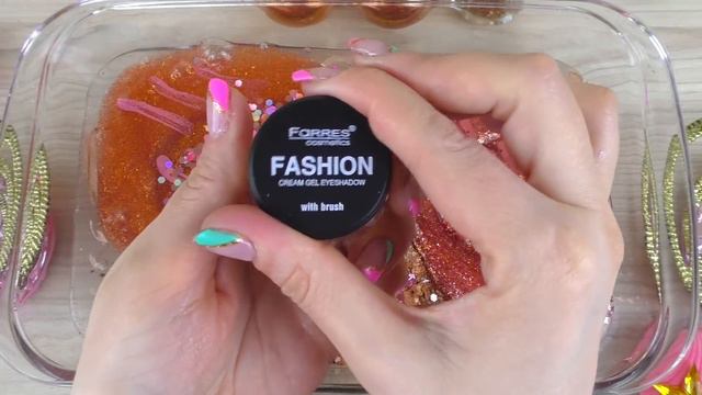Rose GOLD SLIME Mixing Makeup And Glitter Into Clear Slime Satisfying Slime Videos