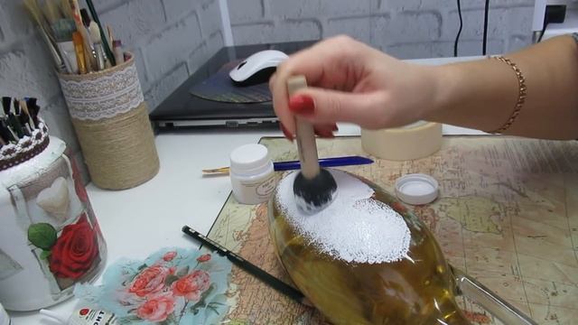 Декор бутылки к 8 Марта! МАСТЕР КЛАСС! смотреть онлайн