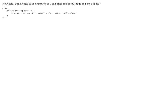 Wordpress: Adding a class to tag list in a function смотреть онлайн