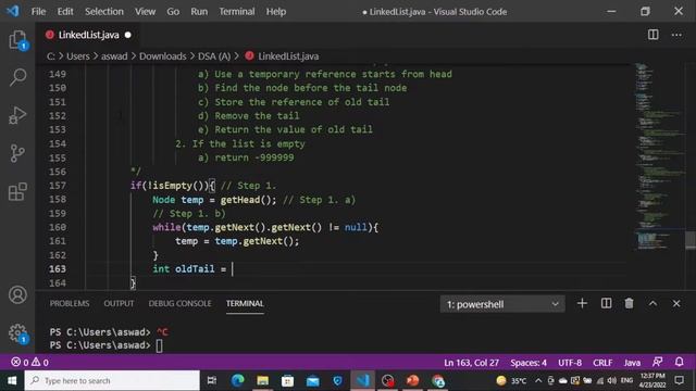 [Java] Singly linked list: Remove from tail смотреть онлайн