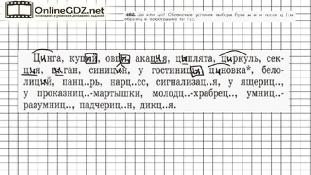 Задание № 462 — Русский язык 5 класс (Ладыженская, Тростенцова) смотреть онлайн
