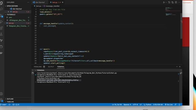 Telegram Bot Tutorial With Python|How To Get User Info From Messages Using Telegram Bot|Tutorial 5 смотреть онлайн