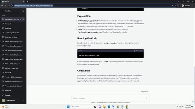 Archimedes PI Approximation In Python