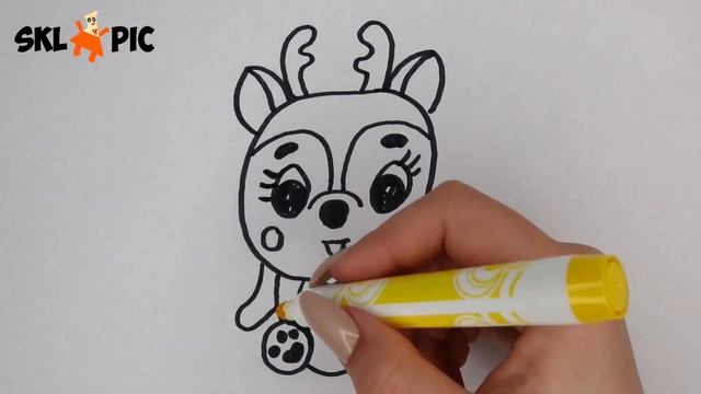 Раскраска для Детей ОЛЕНЯ. Как Нарисовать ОЛЕНЯ смотреть онлайн