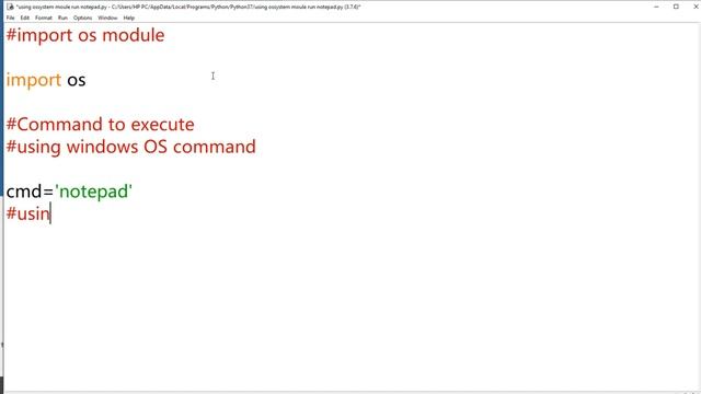 Using OS system method to run notepad in Python смотреть онлайн