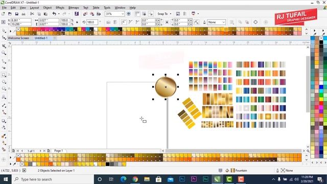 How to create gradient color | In CorelDraw X7 |Free Download Gradient Color CDR File смотреть онлайн