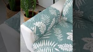 ⚡?? Стеганое покрывало накидка на диван с принтом листья с чехлами на подлокотники на Алиэкспресс