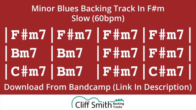 F#m - Slow Minor Blues Backing Track (60bpm) смотреть онлайн