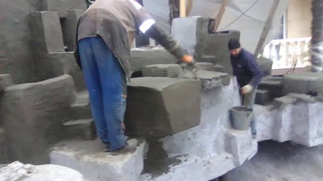 Как Сделать. Искусственный Водопад Из Арт Бетона. Имитация камня. Своими Руками. Часть 4. смотреть онлайн