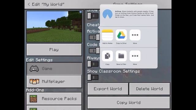 How to Export/Import a World in Minecraft: Education Edition on iPad смотреть онлайн