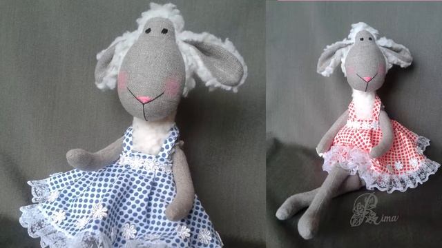 Rag dolls Sheep, Handmade soft Animals, Natural linen Toys Collection Тряпичные куклы Овечки Игрушк смотреть онлайн