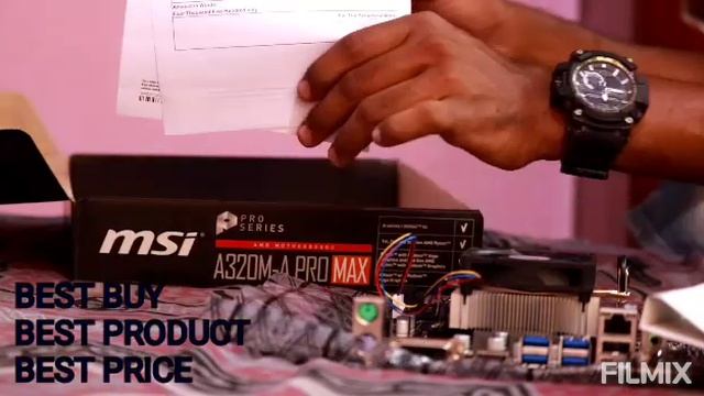DDR4 MSI A320M-A PRO MAX WITH AMD ATHLON 200GE PROCESSOR UNBOXING смотреть онлайн