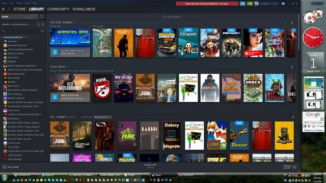 Как себя в начале 2024 чувствует Steam на Windows 7 смотреть онлайн
