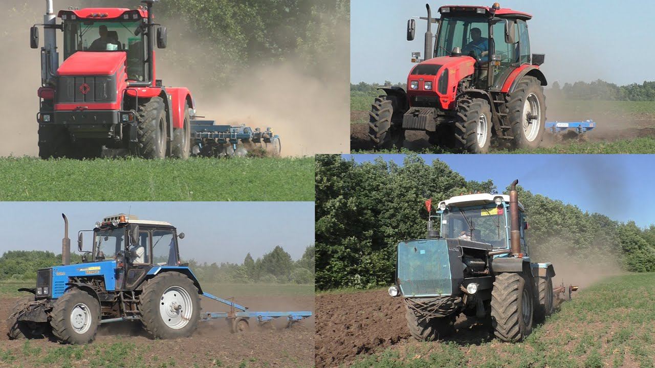 Все трактора на вспашку! ХТЗ 17221. МТЗ 1523. Кировец К424. МТЗ 1221. Работа тракторов в поле! смотреть онлайн