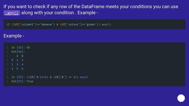 How to use a conditional statement based on DataFrame boolean value in pandas смотреть онлайн
