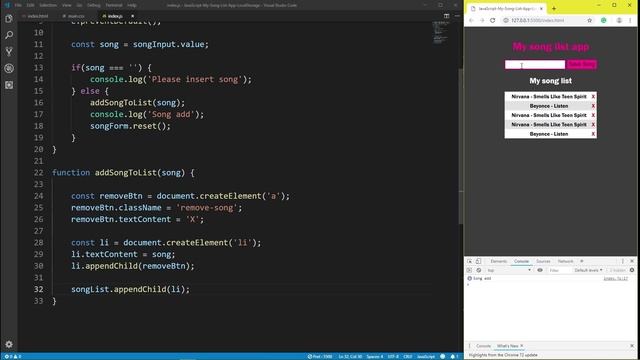 JavaScript - My Song List - App - LocalStorage смотреть онлайн
