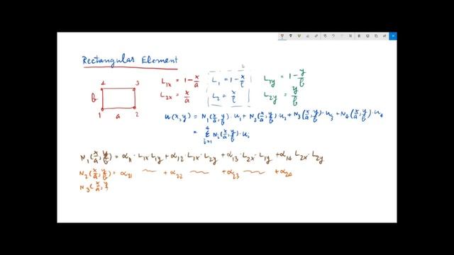 Finite Element Method 2021: 050 Element Interpolation Functions 06 Four-Node Rectangular Element смотреть онлайн