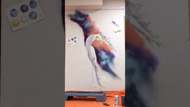 Space drawing on the wall Космический рисунок на стене смотреть онлайн