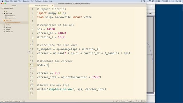 Python & NumPy Synthesizer 04: Amplitude modulation смотреть онлайн