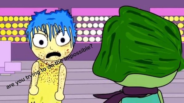 outside in 2 but it's only when joy is on screen and i subtitled it (warning:blood, swears)