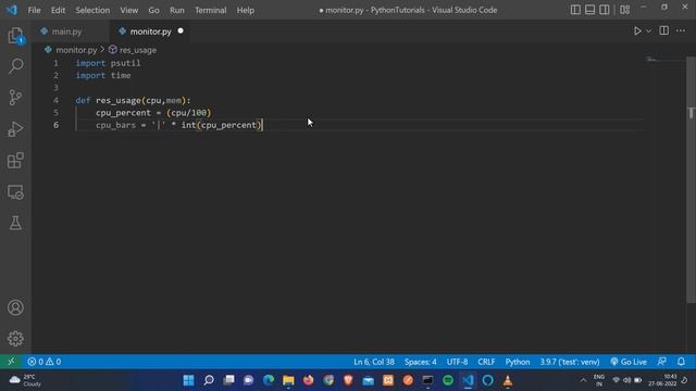 CPU and RAM Usage Monitor in Python смотреть онлайн