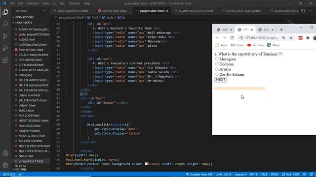 Simple html Quiz with a progress bar using JavaScript, CSS & HTML смотреть онлайн