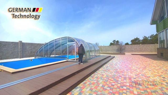 Павильон для бассейна из прозрачного монолитного поликарбоната модель EXCLUSIV смотреть онлайн