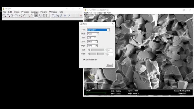 SEM Image scale placement and labeling using Image J смотреть онлайн
