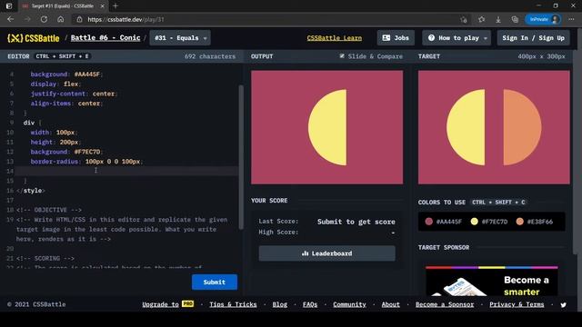 CSS Battle Target #31 | Equals | All cssbattle.dev solutions смотреть онлайн