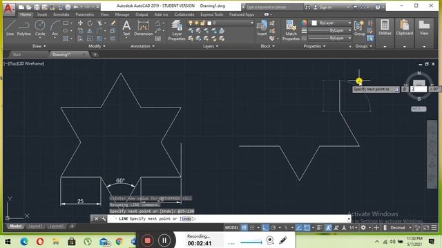 How to make star in Autocad with the help of line command,,, learn angle (angular) command, easy wa смотреть онлайн