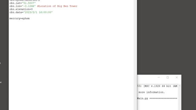 Python PyEphem - Calculate the position of Mercury смотреть онлайн