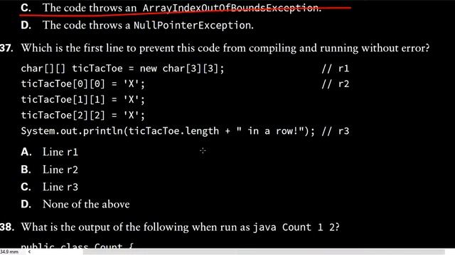 OCA JAVA SE 8 Programmer Guide Practice Test Chapter 4 # 31-40 смотреть онлайн