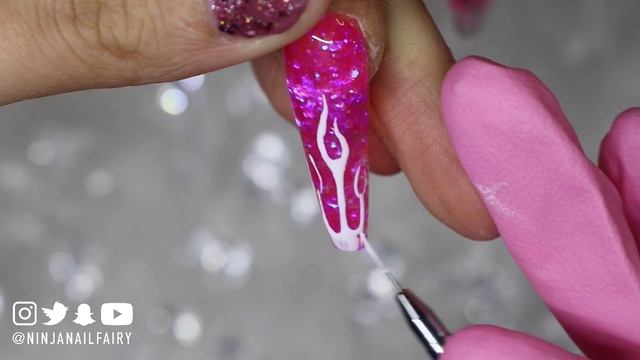 Hand Painted Flame Nail Art | PINK Flame Nails смотреть онлайн