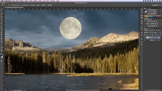 Adding a Moon to your Landscape using Photoshop Blending Options смотреть онлайн
