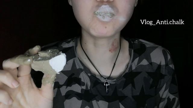 Мел в пасте, меловой суп, мел в водяной глине. Хруст, асмр