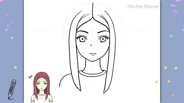 How to Draw Anime Girl | Easy Anime drawing Easy Step by Step смотреть онлайн