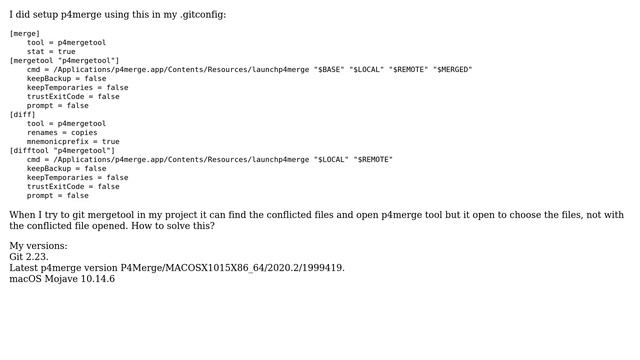 Apple: How to get p4merge to come up when I do git mergetool? смотреть онлайн