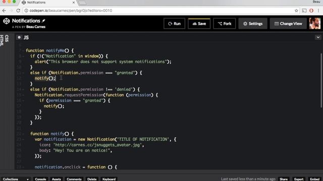 Desktop Notifications - Beau teaches JavaScript смотреть онлайн