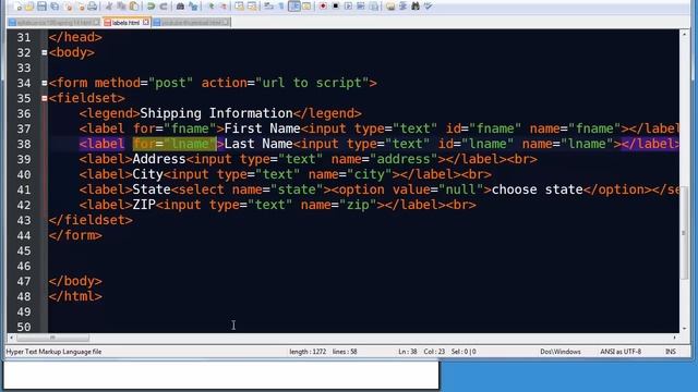 Using Label Tags In Web Forms