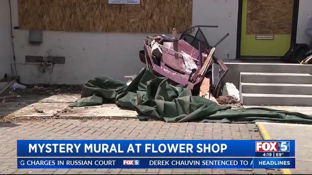 Mystery Mural Pops Up At Damaged Flower Shop смотреть онлайн